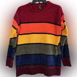 Forever 21 Multicolor Striped Chenille sweater, size S